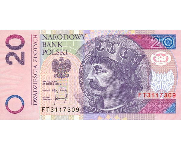 Billete Polonia 20 Zlotych 1994  - Numisfila