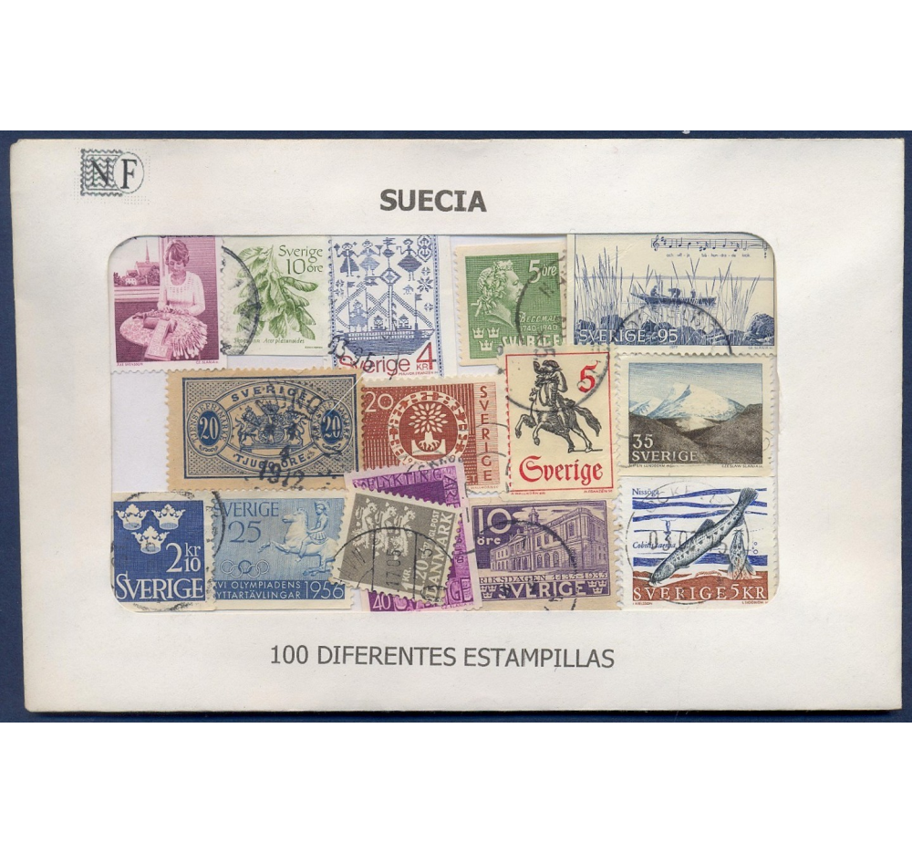 Suecia - 100 Estampillas usadas  - Numisfila